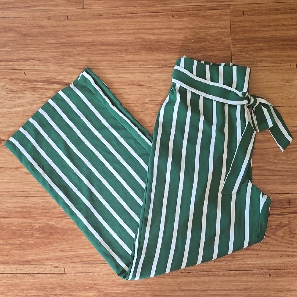 ⚜️ Forever 21 Green and White Striped Pants